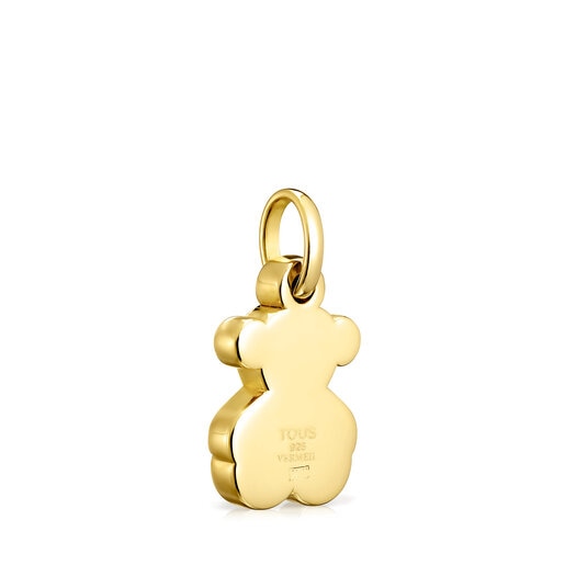 Ciondolo orsetto piccolo con placcatura in oro 18 kt su Sweet Dolls in argento