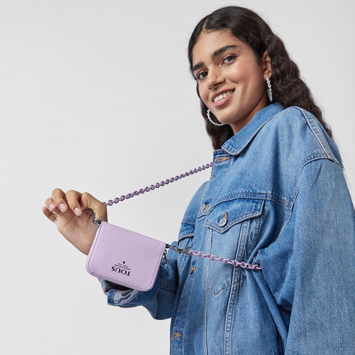 モーブカラーのミディアムコインパース TOUS Funny