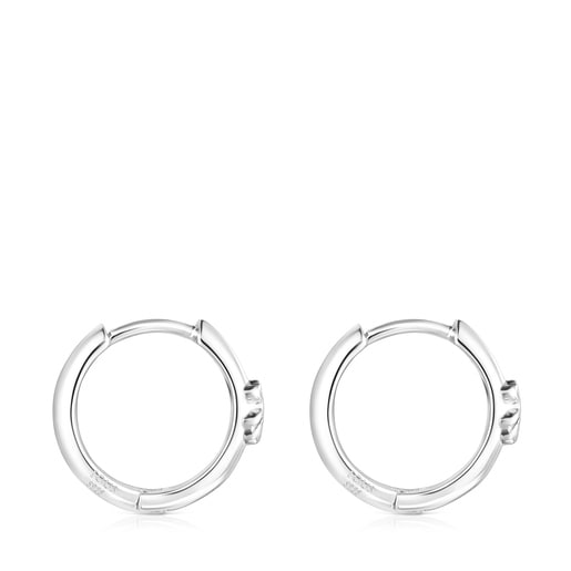 Silver TOUS Basics Hoop earrings with bear