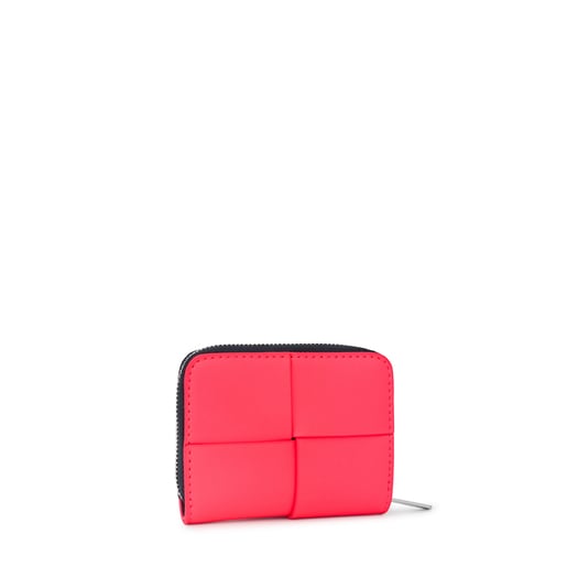 Medium fluorescent pink and brown TOUS Damas Change purse