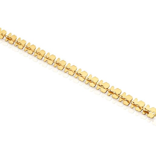 Pulsera cadena de acero en color dorado con motivos oso Carrusel