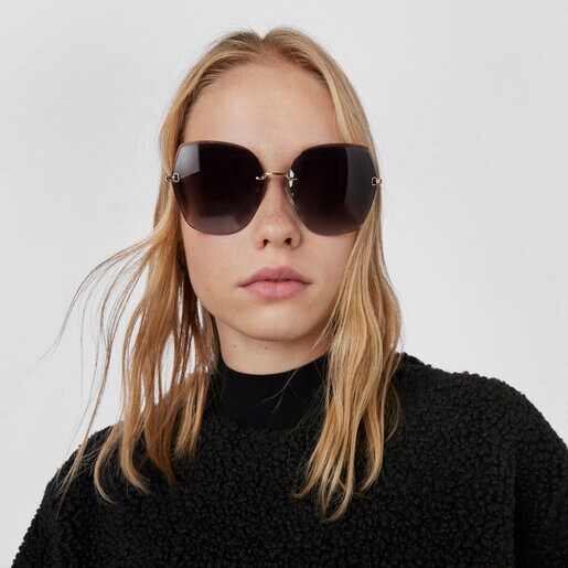 Gafas de sol Metal Bear doradas transparentes