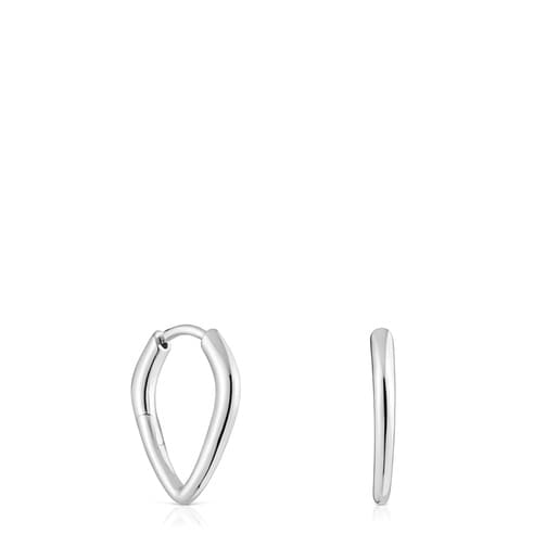 Boucles d’oreilles en argent avec anneau en pointe courtes Basics