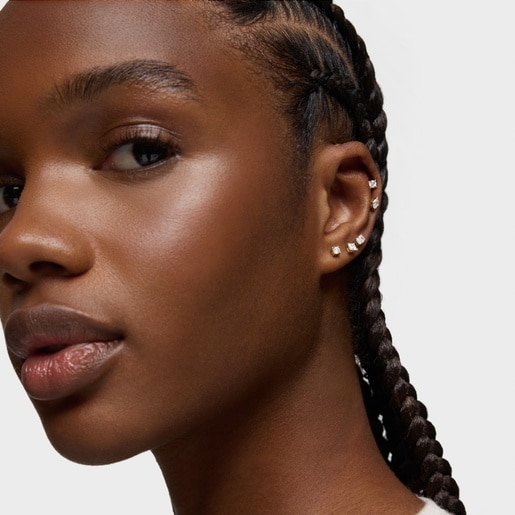 14ktゴールドと0.10 ctラボグロウン・ダイヤモンドのイヤーピアス Shine LGD