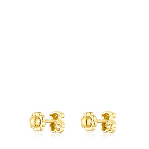 Gold Puppies Earrings Bear motif