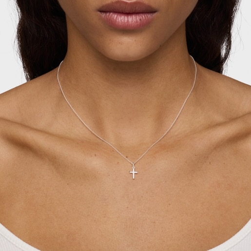 Collar corto cruz de plata TOUS Motivos