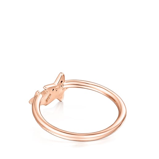 Кольцо Teddy Bear Stars из розового вермеля со шпинелью и рубином
