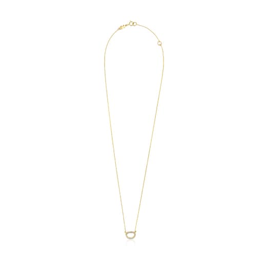 TOUS Hav necklace in gold with circle of diamonds