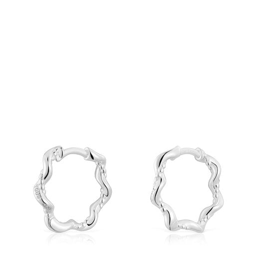 Twisted 10 mm silver Hoop earrings