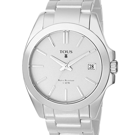  シルバーのアルマイト仕上げアルミニウムの腕時計 Drive Aluminio