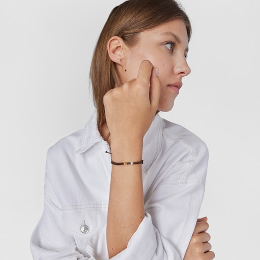 צמיד חוט XXS בשילוב דובי זהב ופנינה