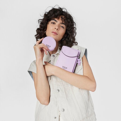 جراب تعليق الهاتف المحمول TOUS Funny باللون الموف مع محفظة