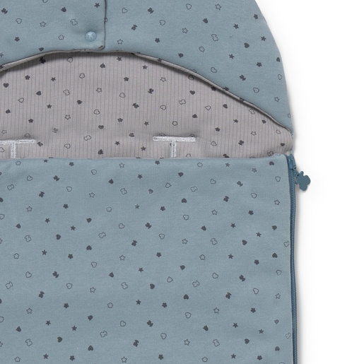 Universal-fit baby footmuff in Mini sky blue