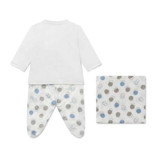 Conjunto de bebé Bolinhas Azul Celeste