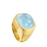 Anillo con baño de oro 18 kt sobre plata y calcedonia Nattfall