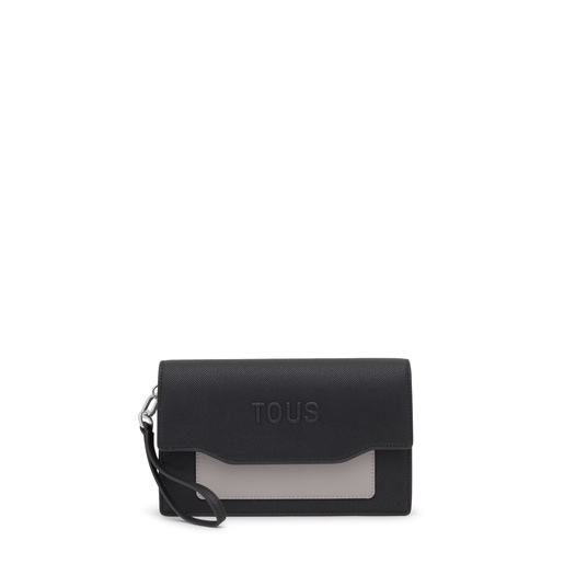Black and gray Audree Clutch bag Saffiano