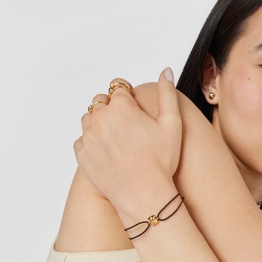 Gold and brown cord Bear bracelet TOUS Balloon
