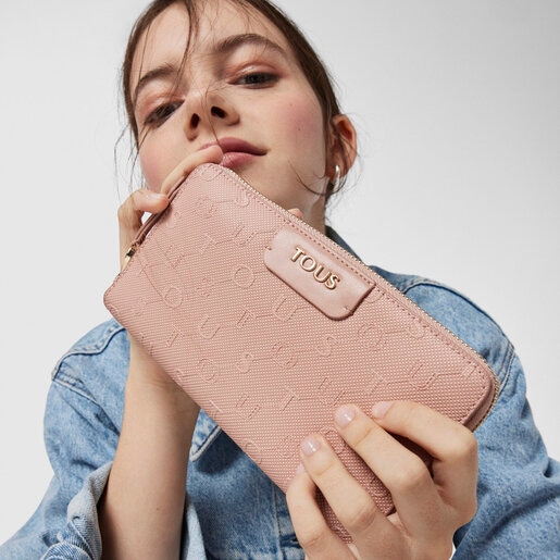 Medium pink Script Day wallet