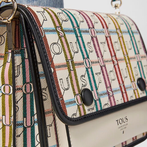 Бежево-черная сумка-кроссбоди Audree TOUS Crossroad среднего размера