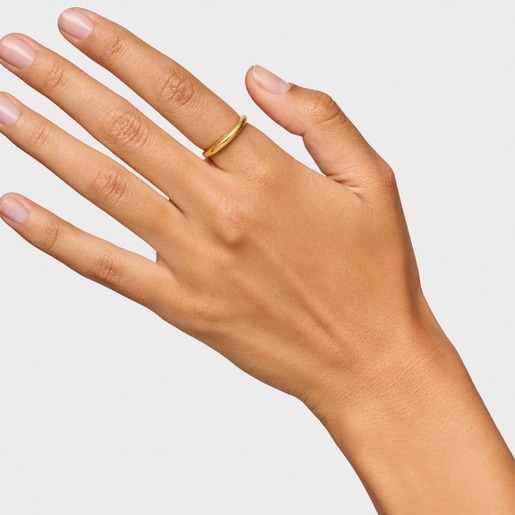 Anillo de plata liso con baño de oro 18 kt sobre plata TOUS Motivos