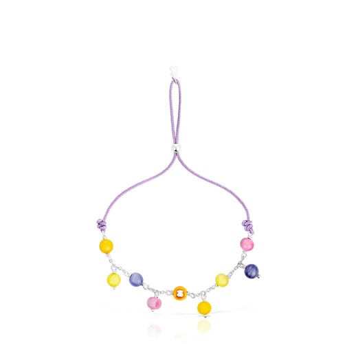 Silver, Murano glass and lilac-colored nylon Bracelet Icon Glass | TOUS