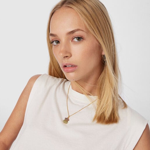 תליון דובי קטן קוסטורה בשילוב אבני חן