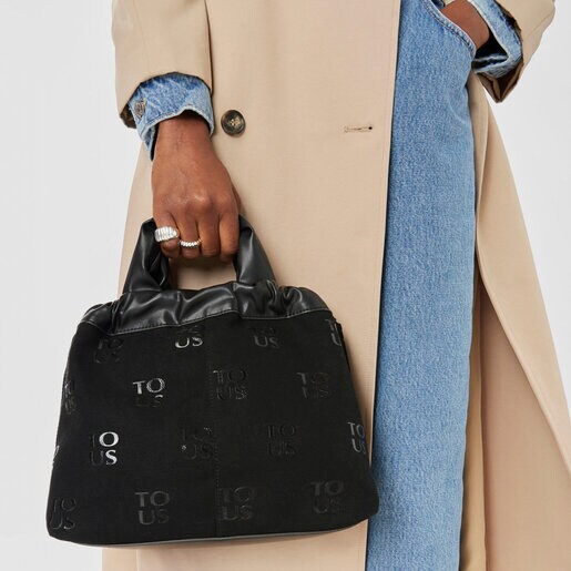 תיק עם רצועת כתף אחת TOUS TO-US בגודל בינוני בצבע שחור