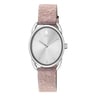 Steel Dai Analogue watch with pink leather Kaos strap