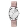 Montre analogique Dai en acier avec bracelet en cuir Kaos rose