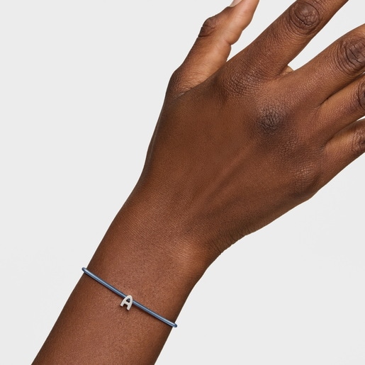 7 mm silver letter A Charm TOUS Mesh Tube