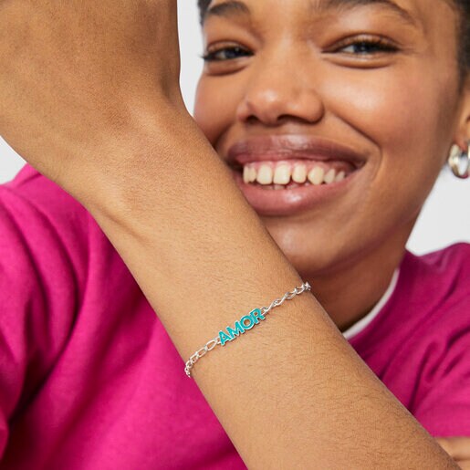 Blue TOUS Crossword Amor Bracelet