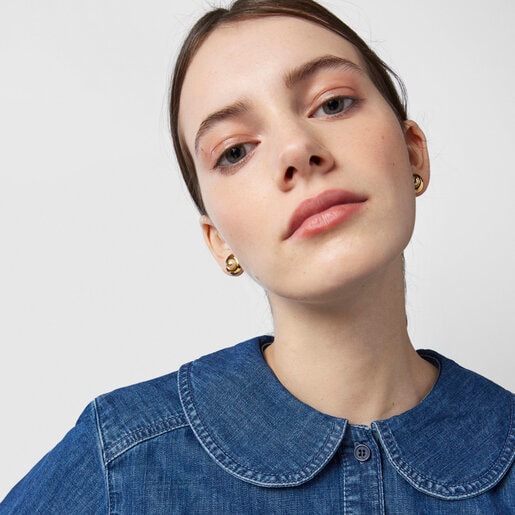 ピアス  TOUS Basics  Disc  15mm　イエローゴールドコーティング　　