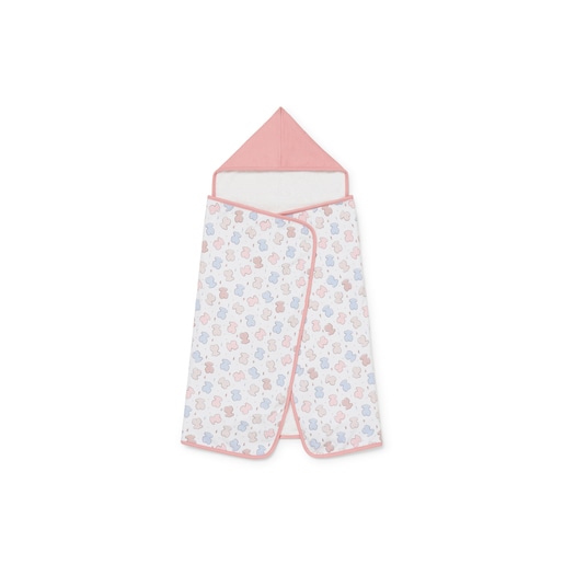 Tous Baby bath cape in Colors pink