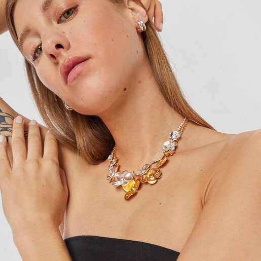 Silver Fragile Nature flowers Necklace