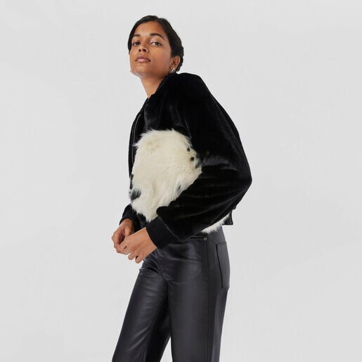 תיק יד Amaya Kaos Shock Warm גדול בצבע שחור ולבן