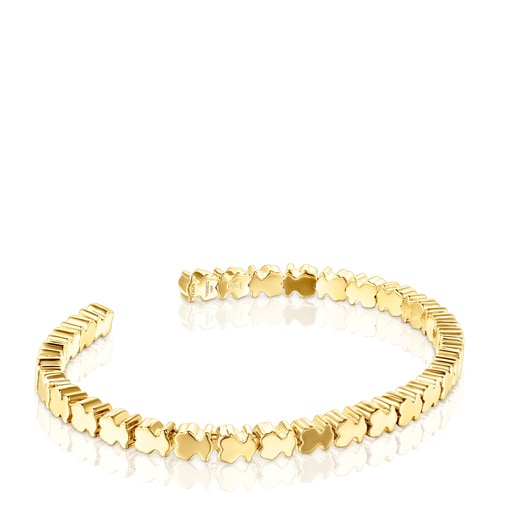 Pulsera osos con baño de oro 18 kt sobre plata Straight