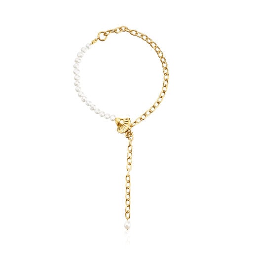 Silver Vermeil Oceaan shell Necklace with pearls | TOUS