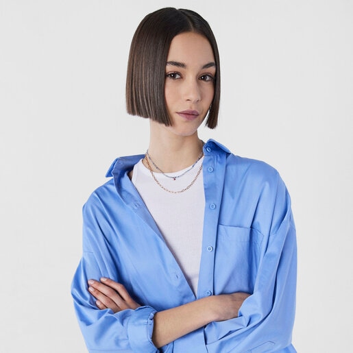 Колье Camille из розового вермеля с кварцем, дюмортьеритом, рубином и жемчугом