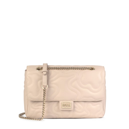 Borsa a tracolla Kaos Dream media beige con patta