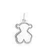 Pendentif médaille en argent silhouette ourson Efecttous