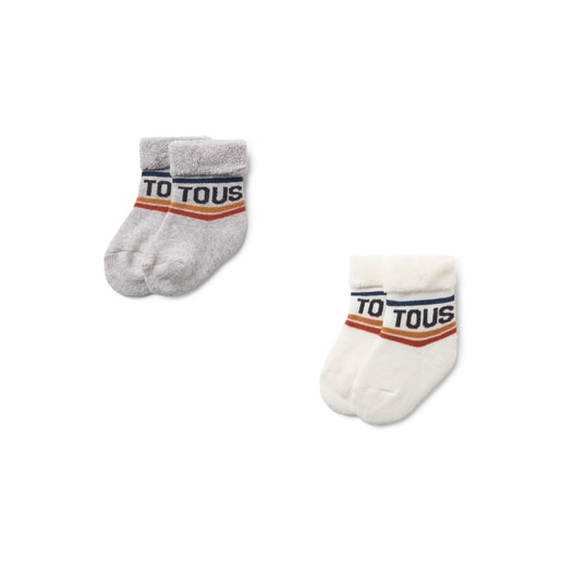 Pack of 2 pairs of baby socks in SSocks grey