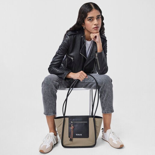 Сумка-тоут среднего размера TOUS Empire Cotton цвета хаки