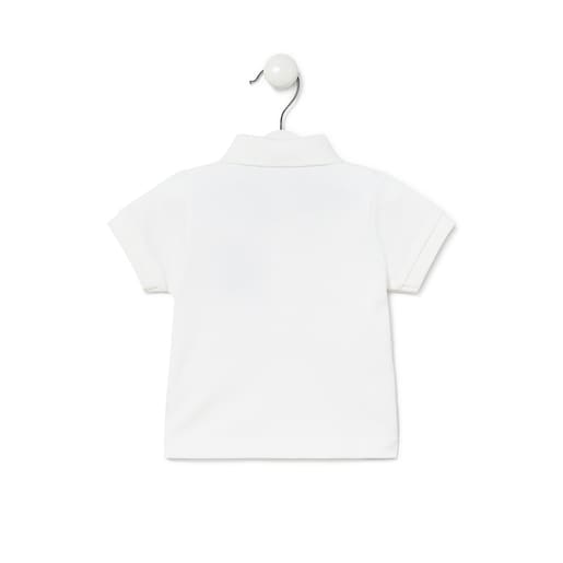 Boys Casual pique fabric polo shirt in white