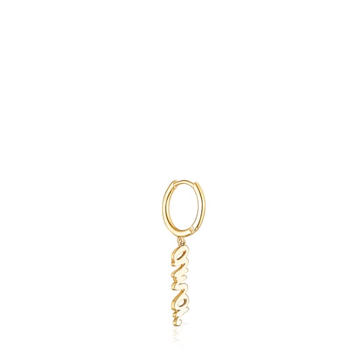 Gold Crossword Love Earring
