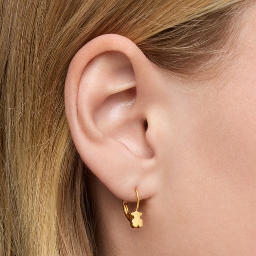 6mm gold bear-motif Hoop earrings Sweet Dolls