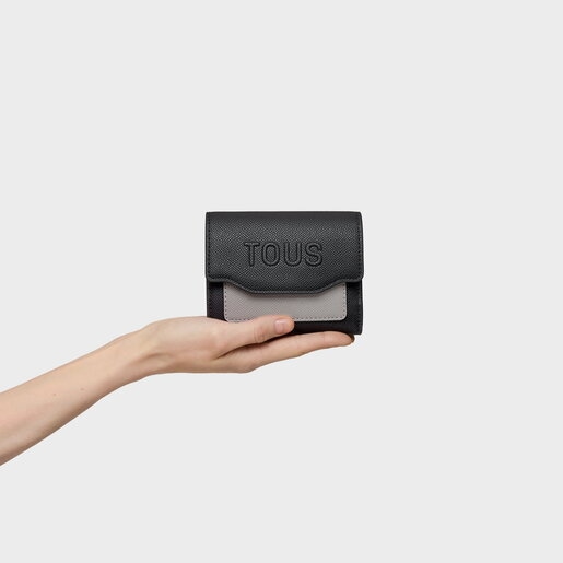 محفظة بطاقات باللونين الأسود والرمادي من تشكيلة Saffiano Audree