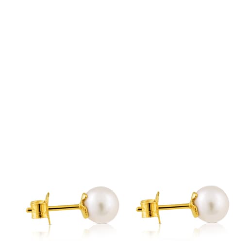 Gold TOUS Pearl Earrings with Pearl