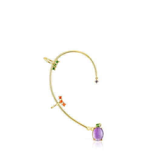 Silver vermeil Virtual Garden Earcuff with gemstones | TOUS