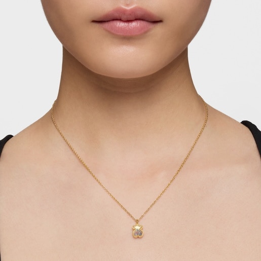 Silver vermeil Areia Necklace with multicolored gemstones