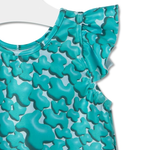 Girls sleeveless dress in MKaos green